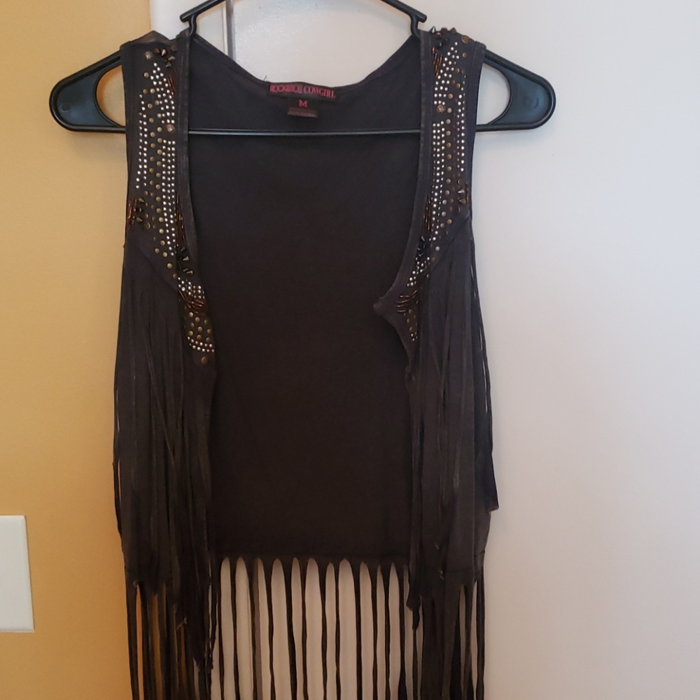 Fringe grey vest